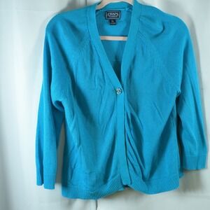 Chaps Classics Turquoise Blue V‑Neck Cardigan Sweater Womens XL